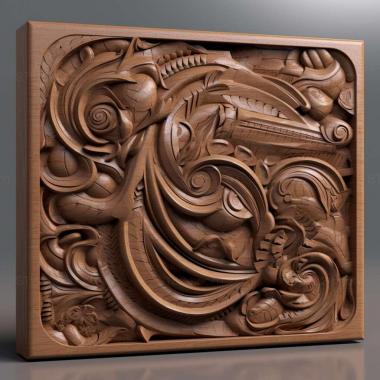 Patterns and decorations canap 2 3d model